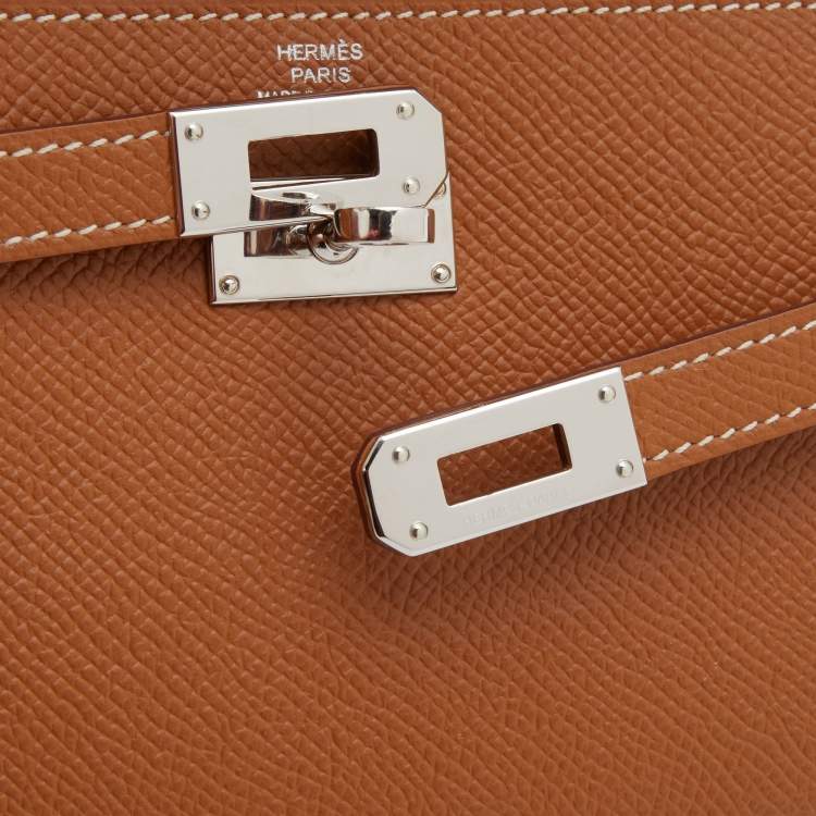Pre Owned Hermes Gold Epsom Leather Kelly Classic Wallet