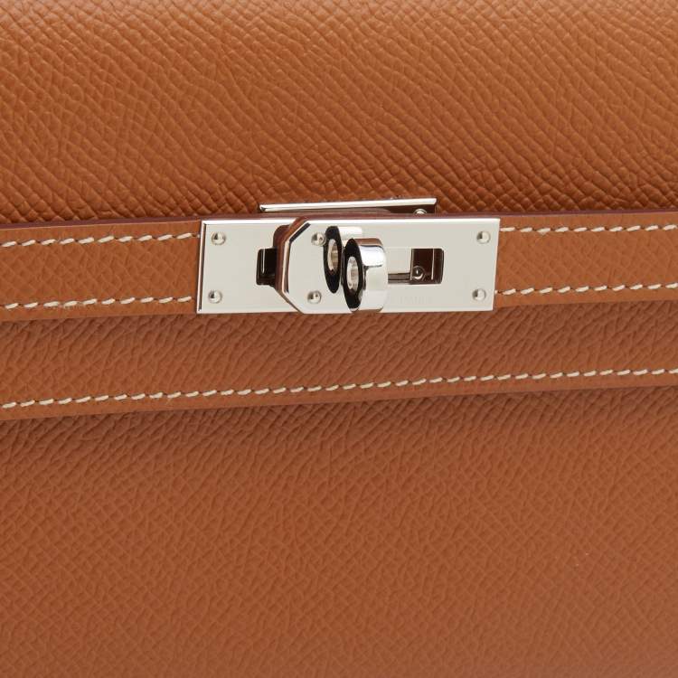 Pre Owned Hermes Gold Epsom Leather Kelly Classic Wallet