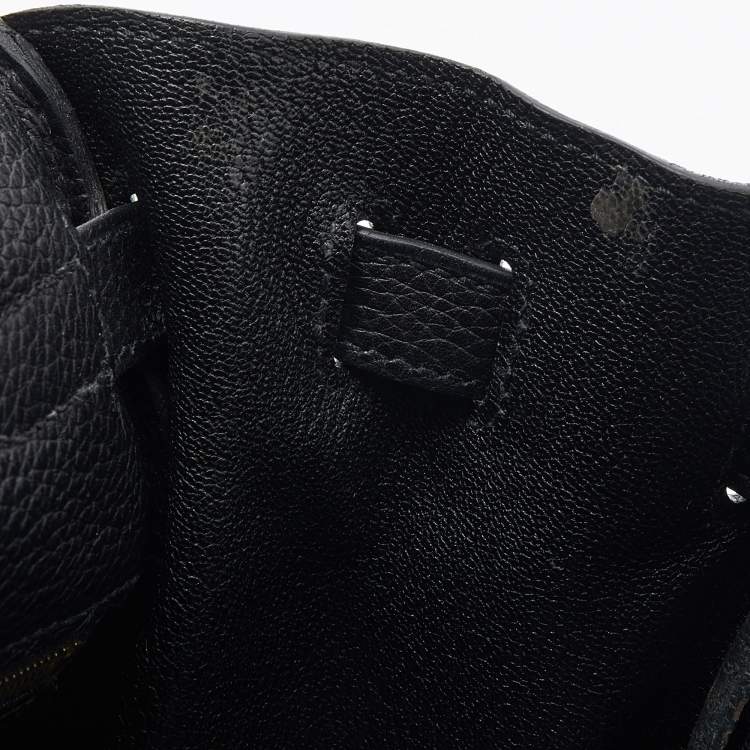 Pre Owned Hermes Black Fjord Leather Gold Finished Kelly Retourne 35 Bag