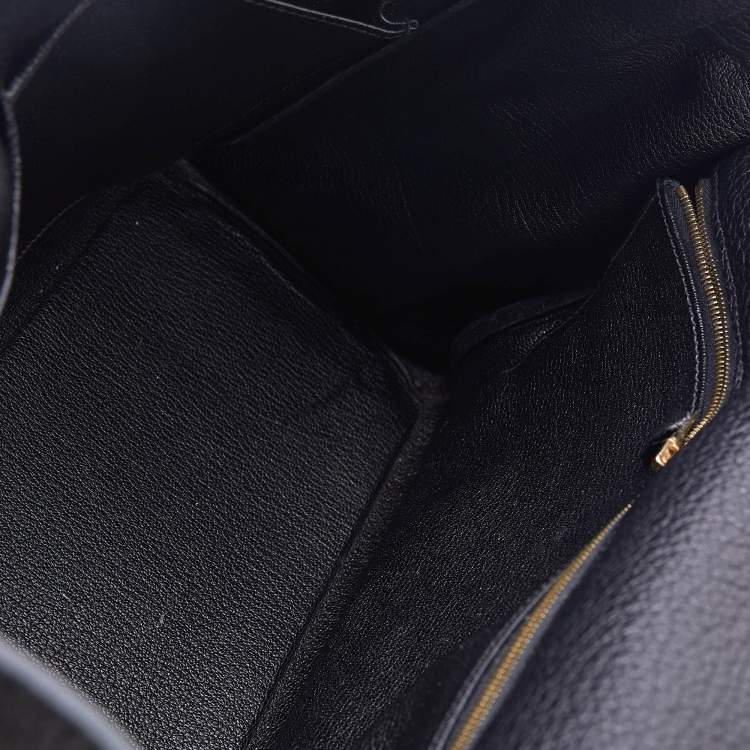 Pre Owned Hermes Black Fjord Leather Gold Finished Kelly Retourne 35 Bag