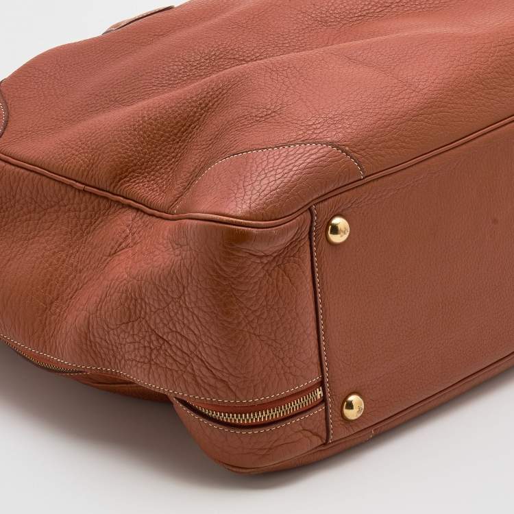 Pre Owned Hermes Fauve Taurillon Clemence Leather Victoria II 50 Bag 