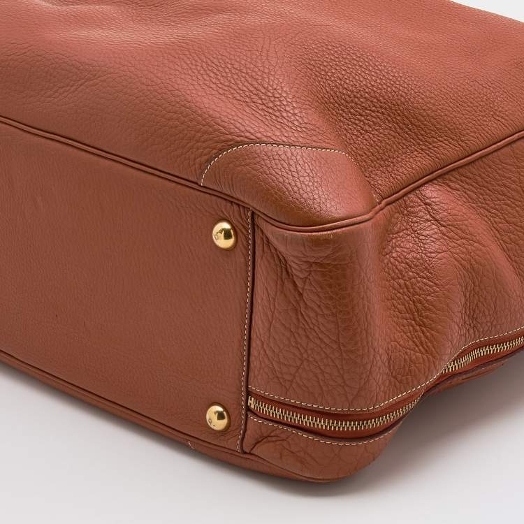 Pre Owned Hermes Fauve Taurillon Clemence Leather Victoria II 50 Bag 