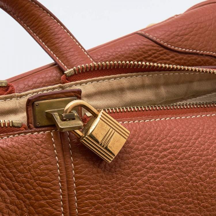 Pre Owned Hermes Fauve Taurillon Clemence Leather Victoria II 50 Bag 