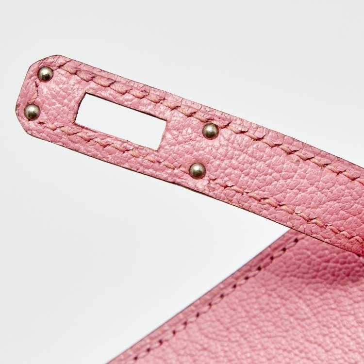 Pre Owned Hermès Rose Confetti Chevre Mysore Leather Palladium Plated Mini Kelly II Sellier 20 Bag