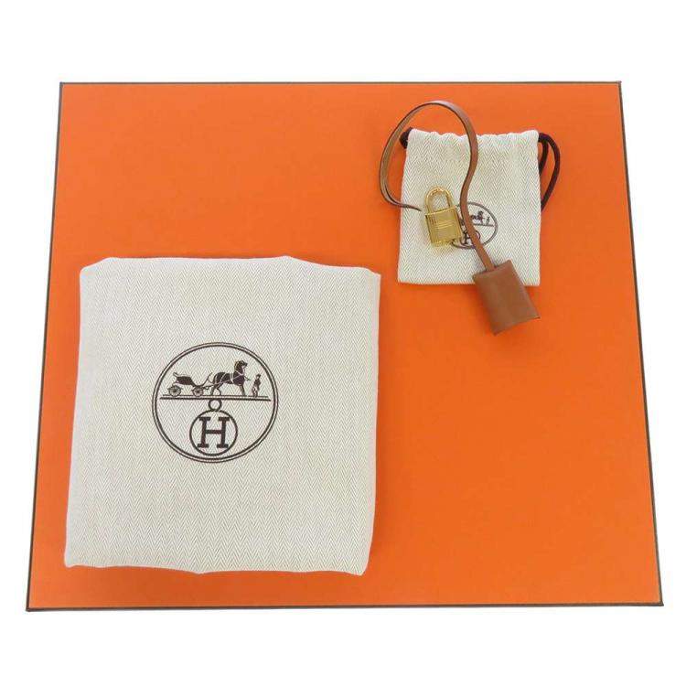 Pre Owned Hermes Orange Toile Officier Vache Hunter Leather Herbag Zip PM Tote Bag 