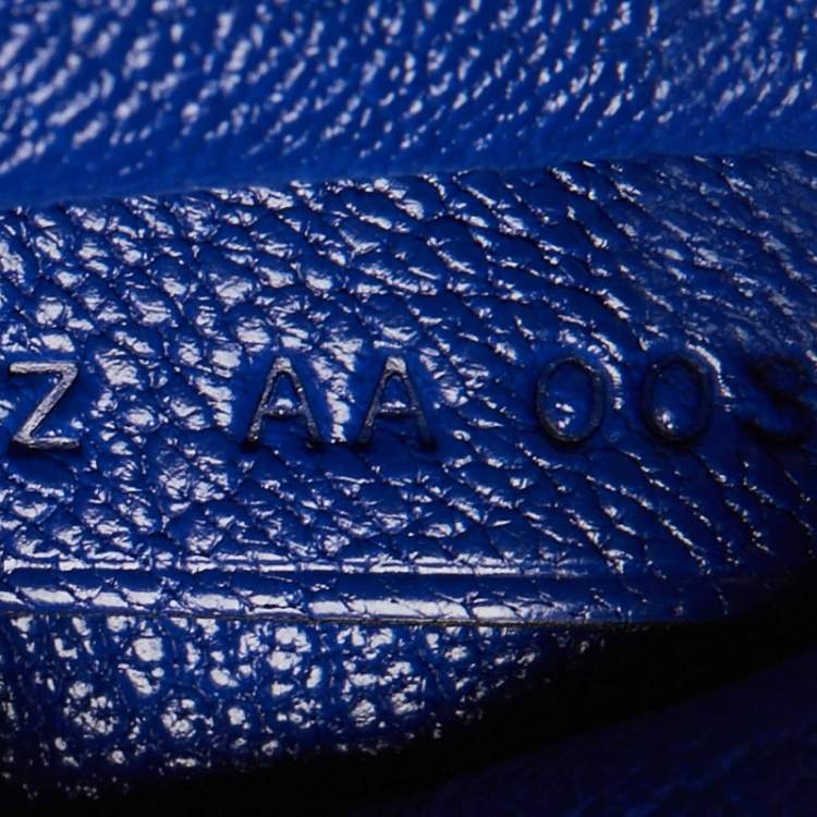 Pre Owned Hermes Bleu Electrique Chevre Mysore Leather Bastia Coin Purse