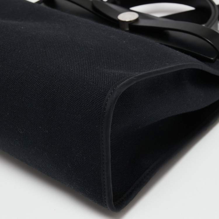 Pre Owned Hermès Black Canvas and Leather Herbag Zip 31 Bag