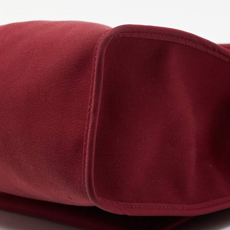 مملوكة مسبقًا Hermes Ruby/Fauve Canvas and Leather Herbag Zip 31 Bag
