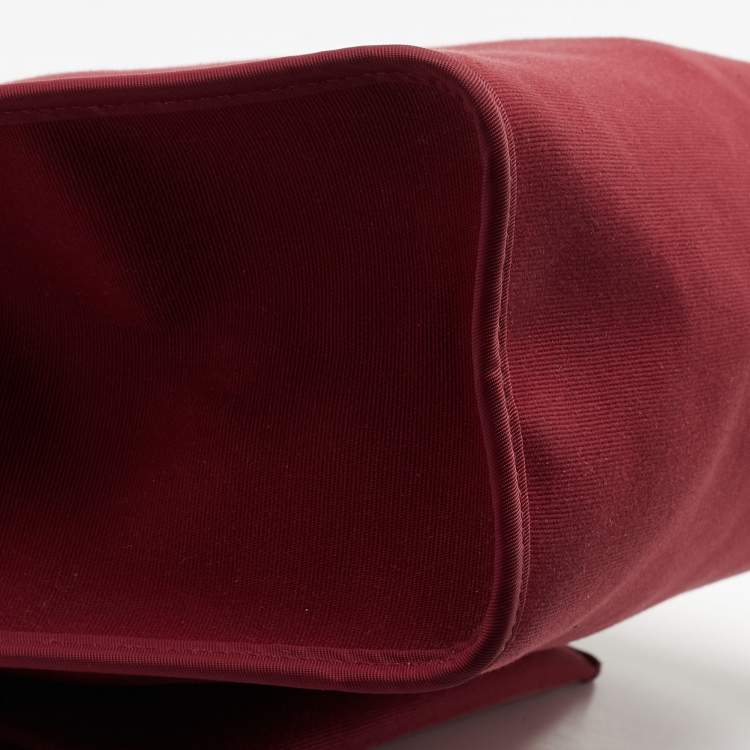 مملوكة مسبقًا Hermes Ruby/Fauve Canvas and Leather Herbag Zip 31 Bag