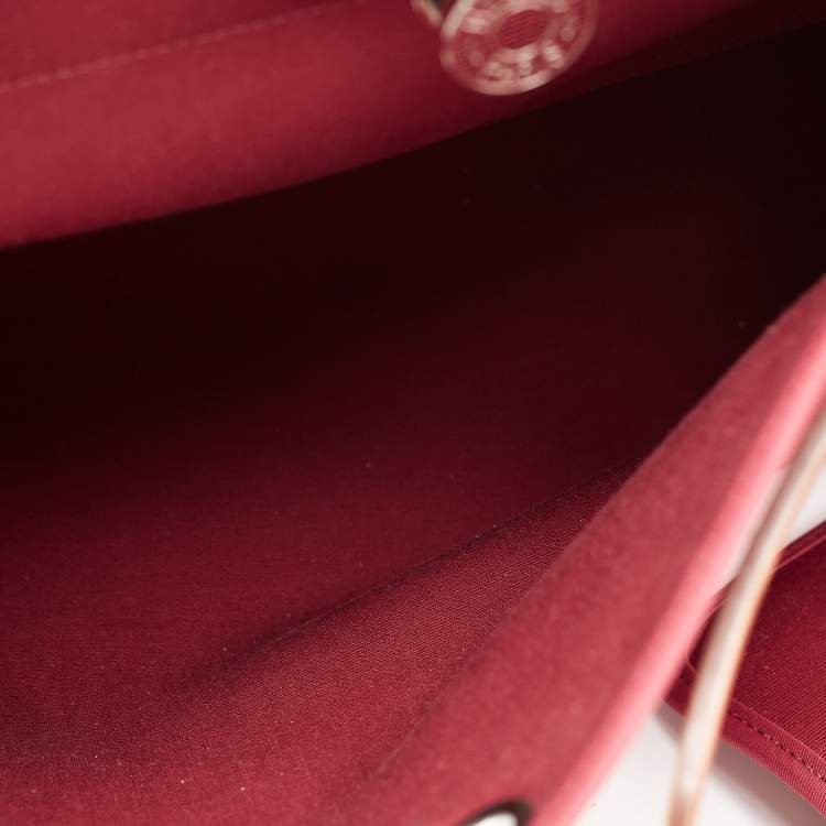 مملوكة مسبقًا Hermes Ruby/Fauve Canvas and Leather Herbag Zip 31 Bag