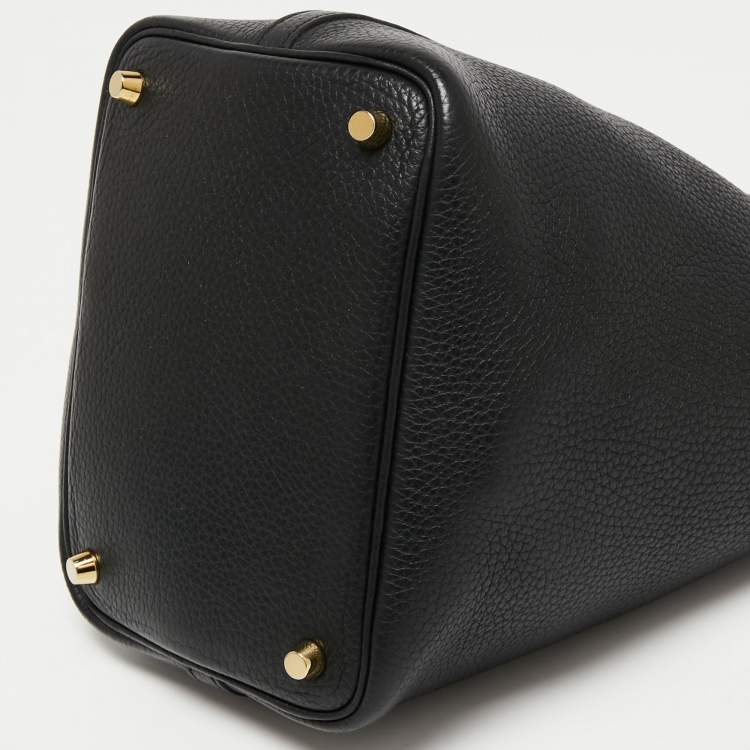 Pre Owned Hermes Noir Taurillon Clemence Leather Picotin Lock 18 Bag