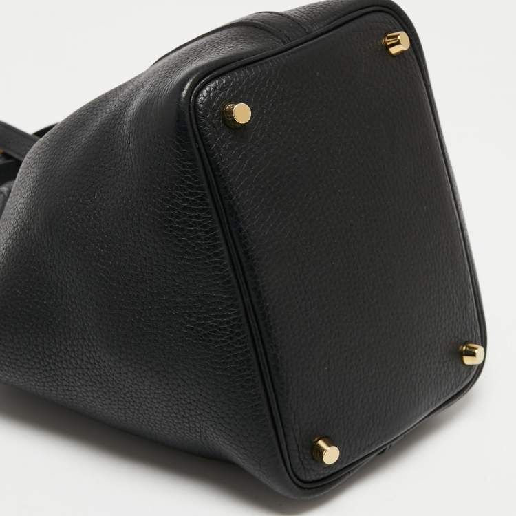 Pre Owned Hermes Noir Taurillon Clemence Leather Picotin Lock 18 Bag