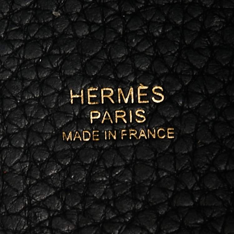 Pre Owned Hermes Noir Taurillon Clemence Leather Picotin Lock 18 Bag