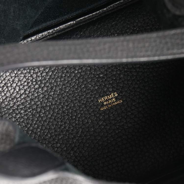 Pre Owned Hermes Noir Taurillon Clemence Leather Picotin Lock 18 Bag