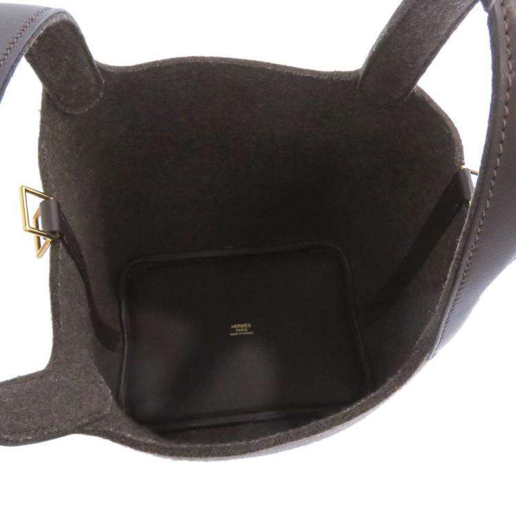Pre Owned Hermes Evennes Felt Swift Leather Picotin Lock PM Bag