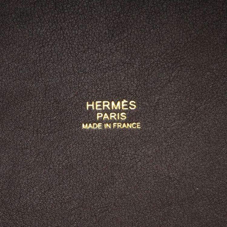 Pre Owned Hermes Evennes Felt Swift Leather Picotin Lock PM Bag