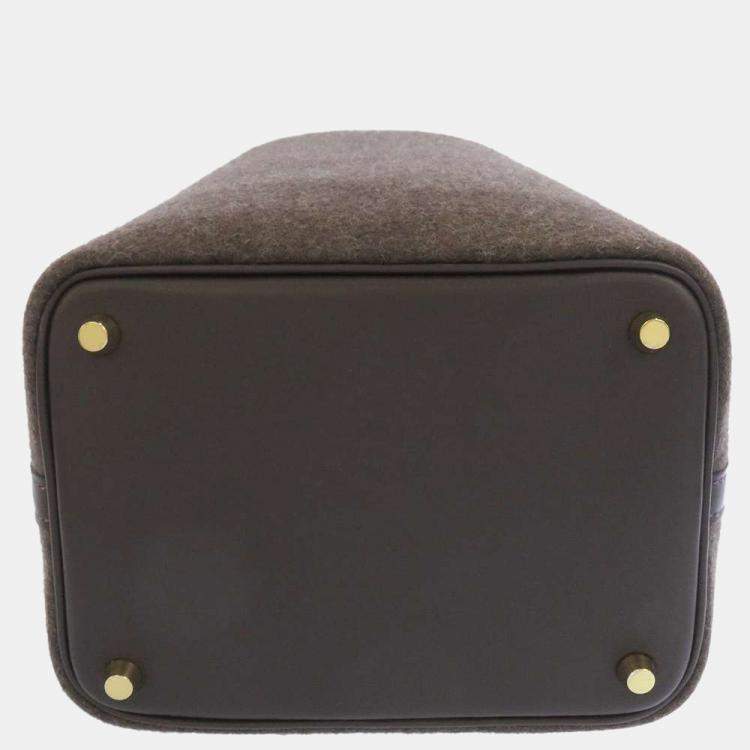 Pre Owned Hermes Evennes Felt Swift Leather Picotin Lock PM Bag