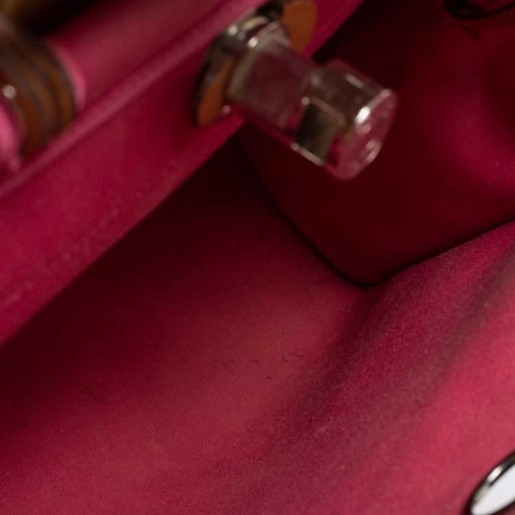 Pre Owned Hermes Rose Lipstick/Natural Canvas and Leather Herbag Zip 31 Bag