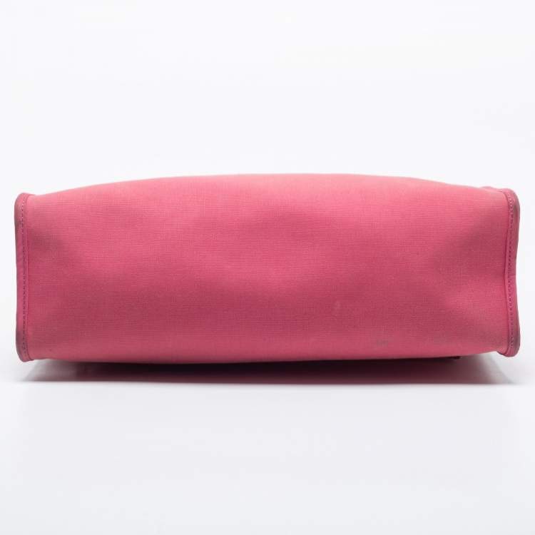 Pre Owned Hermes Rose Lipstick/Natural Canvas and Leather Herbag Zip 31 Bag