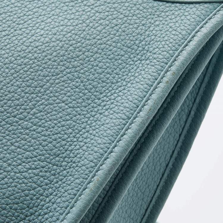 Pre Owned Hermes Ciel Togo Leather Evelyne III PM Bag