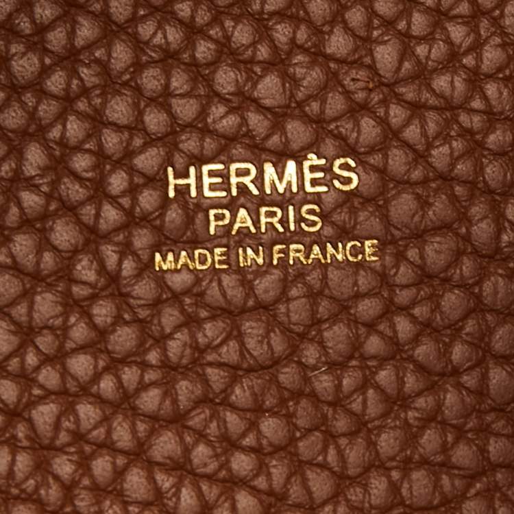 Pre Owned Hermes Gold Taurillon Clemence Leather Picotin Lock 18 Bag