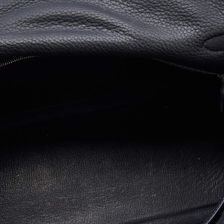 Pre Owned Hermes Bleu Obscur Taurillon Clemence Leather Gold Finish Kelly Retourne 35 Bag