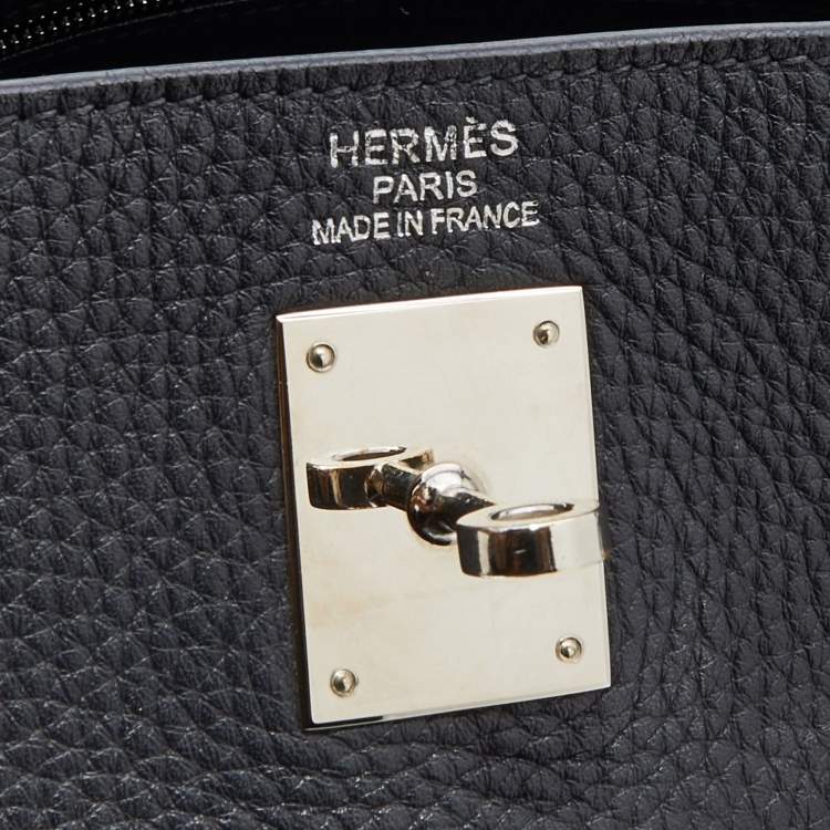 Pre Owned Hermes Bleu Obscur Taurillon Clemence Leather Gold Finish Kelly Retourne 35 Bag