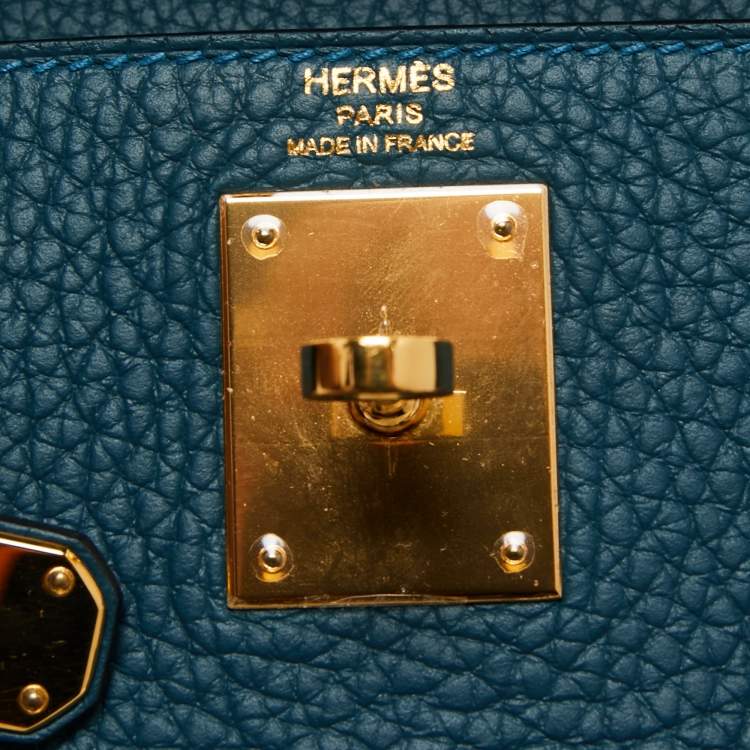 Pre Owned Hermes Colvert Taurillon Clemence Leather Gold Finish Kelly Retourne 28 Bag