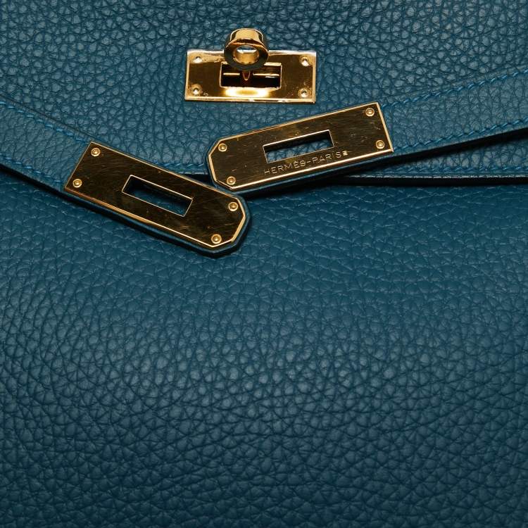 Pre Owned Hermes Colvert Taurillon Clemence Leather Gold Finish Kelly Retourne 28 Bag