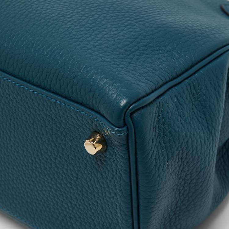 Pre Owned Hermes Colvert Taurillon Clemence Leather Gold Finish Kelly Retourne 28 Bag