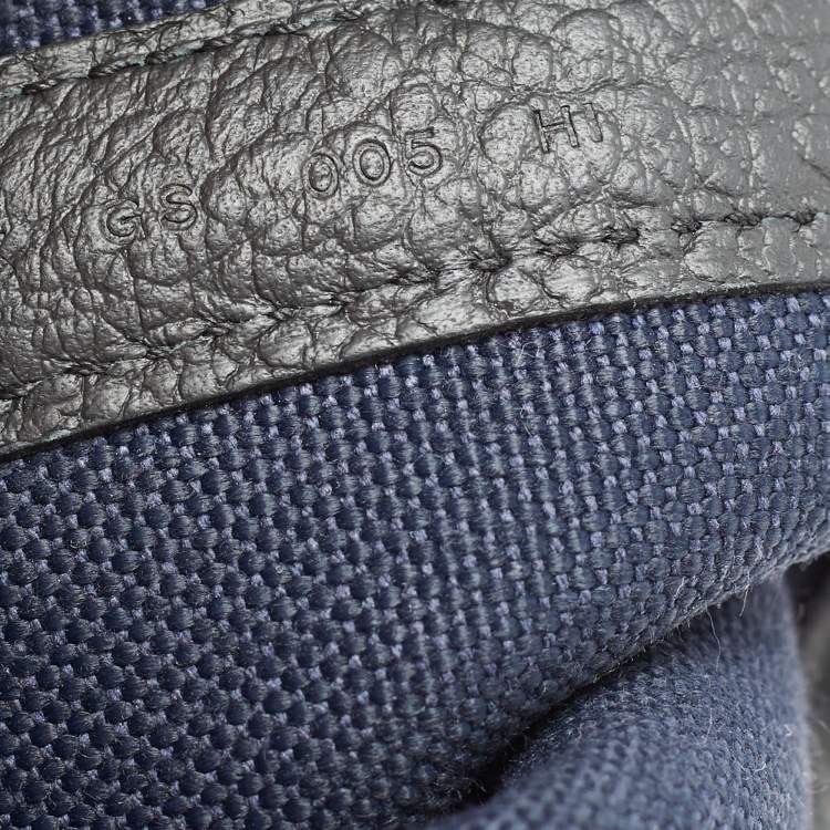 Pre Owned Hermes Noir/Bleu Marine Vache Country Leather and Military Toile Garden Party Pockets 36 Bag
