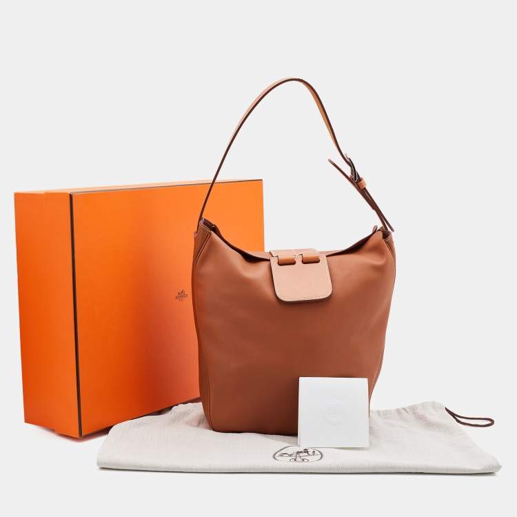 Pre Owned Hermes Gold Swift/Vache Hunter and Taurillon Clemence Leather Virevolte 24 Bag