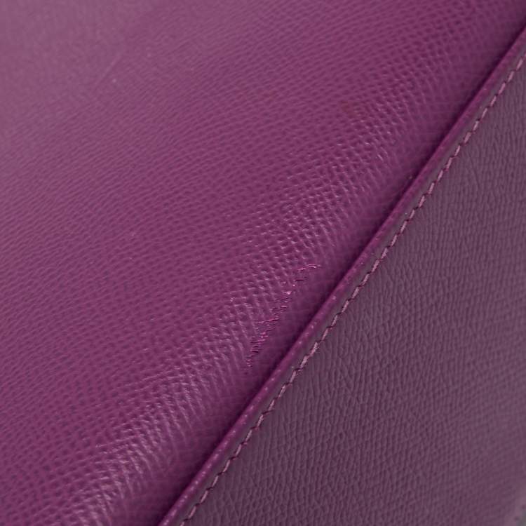 Pre Owned Hermes Anemone Epsom Leather Palladium Finish Kelly Sellier 25 Bag