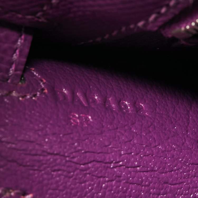 Pre Owned Hermes Anemone Epsom Leather Palladium Finish Kelly Sellier 25 Bag