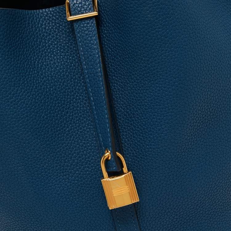 Pre Owned Hermes Deep Blue Taurillon Maurice Leather Picotin Lock 22 Bag