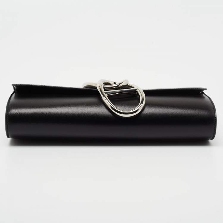 Pre Owned Hermes Black Box Calf Leather Egee Clutch
