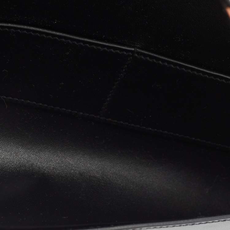 Pre Owned Hermes Black Box Calf Leather Egee Clutch