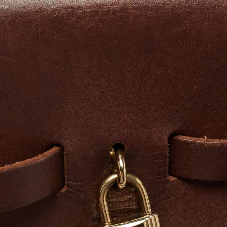 Pre Owned Hermes Natural/Havane Toile and Leather 2-in-1 Herbag Backpack