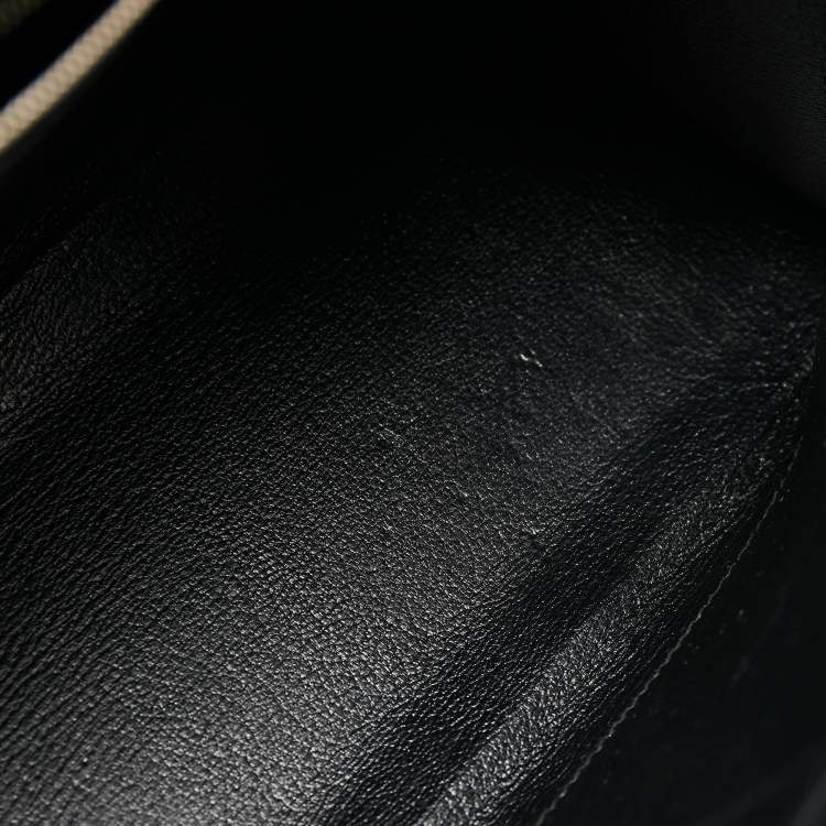 Pre Owned Hermes Black Box Leather Palladium Finish Kelly Sellier 32 Bag