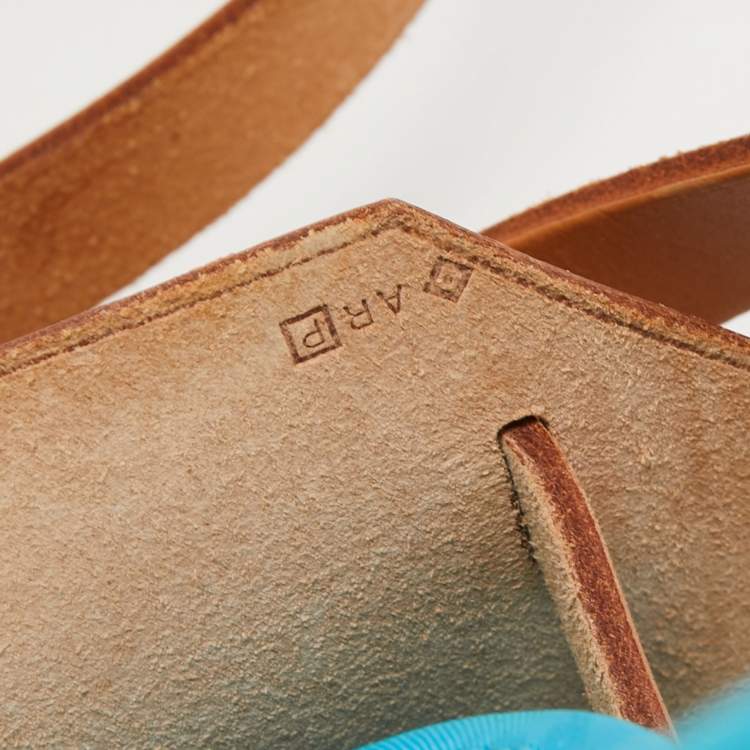 مملوكة مسبقًا Hermes Celeste/Natural Canvas and Leather Herbag Zip 31 Bag