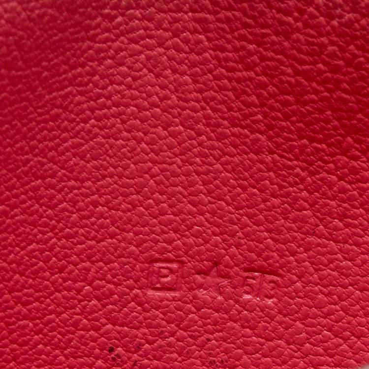 Pre Owned Hermes Rose Tyrien Chevre Mysore Leather Evelyne Long Wallet
