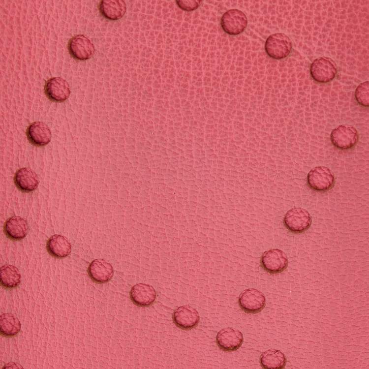 Pre Owned Hermes Rose Tyrien Chevre Mysore Leather Evelyne Long Wallet