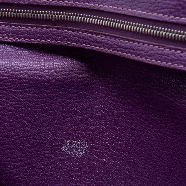 Pre Owned Hermès  Cyclamen Chevre Mysore Leather Palladium Finish Bearn Wallet