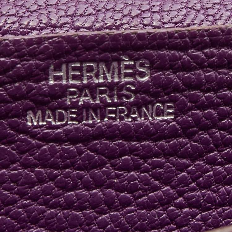 Pre Owned Hermès  Cyclamen Chevre Mysore Leather Palladium Finish Bearn Wallet