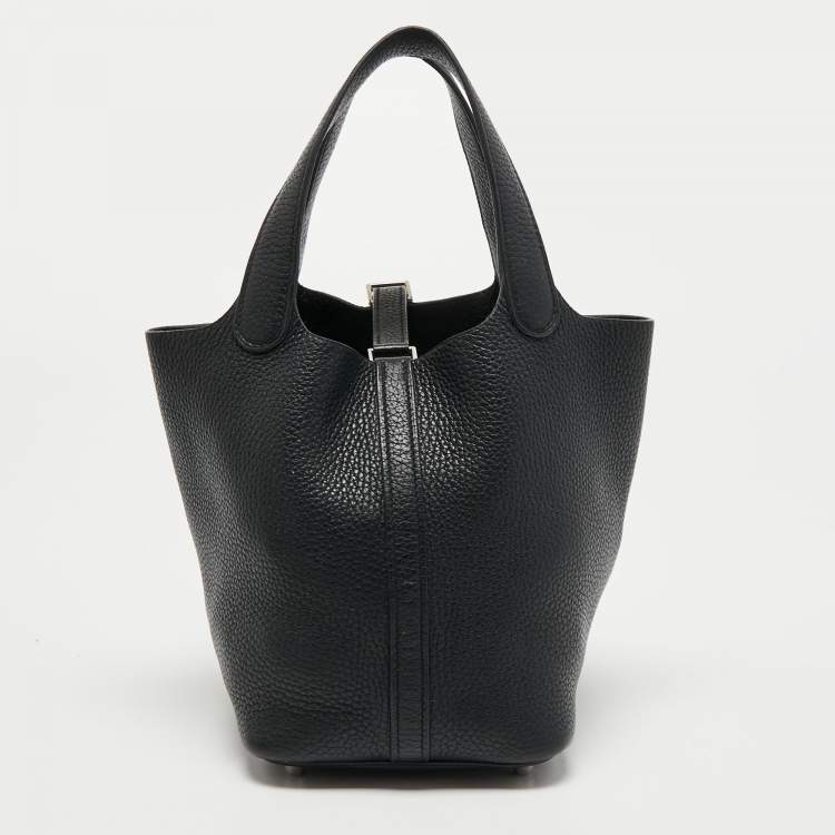 Pre Owned Hermes Black Togo Leather Picotin Lock 18 Bag