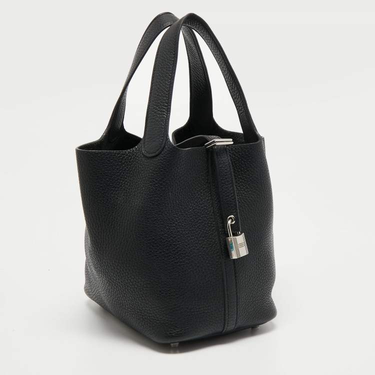 Pre Owned Hermes Black Togo Leather Picotin Lock 18 Bag