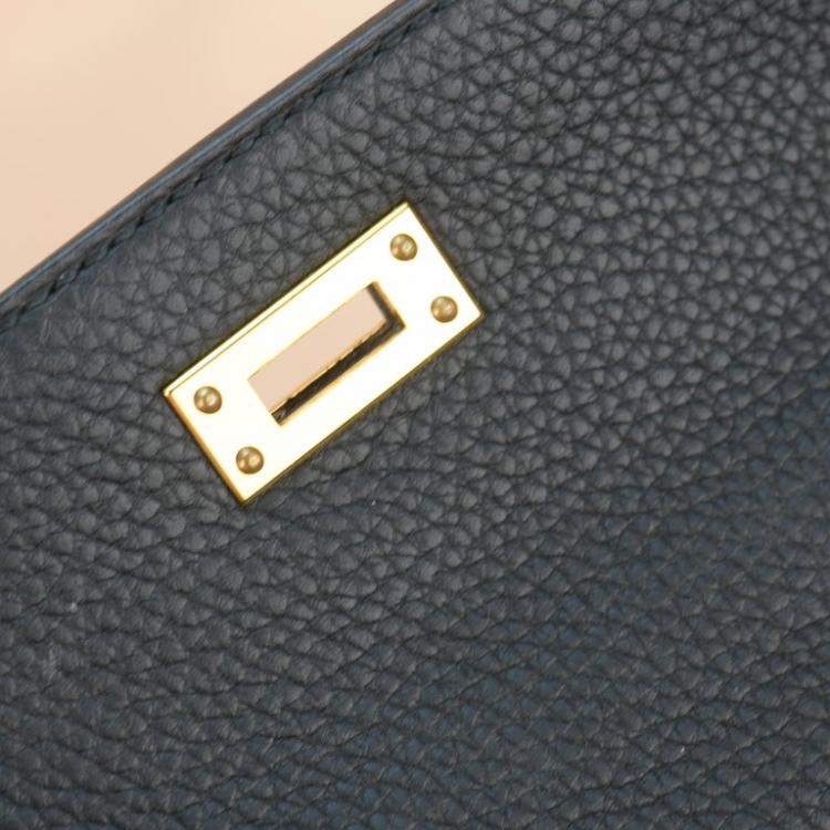Pre Owned Hermes Black Togo Leather Gold Hardware Kelly 25 Bag 