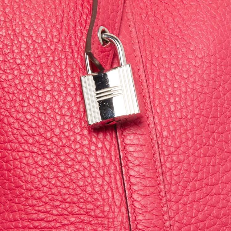 مملوكة مسبقًا Hermes Rose Mexico Taurillon Clemence Leather Picotin Lock 18 Bag
