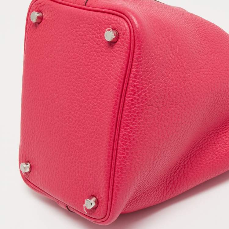 مملوكة مسبقًا Hermes Rose Mexico Taurillon Clemence Leather Picotin Lock 18 Bag