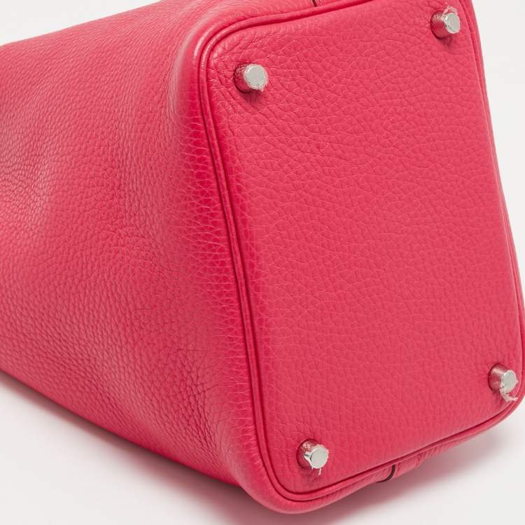 مملوكة مسبقًا Hermes Rose Mexico Taurillon Clemence Leather Picotin Lock 18 Bag